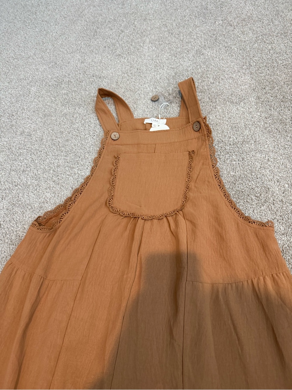 Oddi Wide-Leg Tiered Overalls Jumpsuit in Brown - Picture 3 of 9